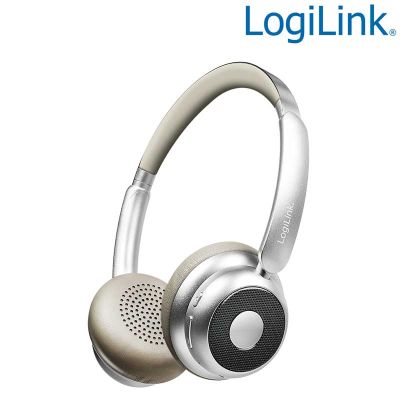 Auriculares Bluetooth 6.0 AuraSolo, batería recargable, ANC, Ø40 mm, plata LogiLink BT0072BR