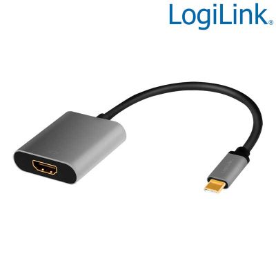 Conversor USB 3.2 (Gen 1) Tipo C  Macho a HDMI Hembra 4K/60Hz, Negro/Gris LogiLink CUA0103