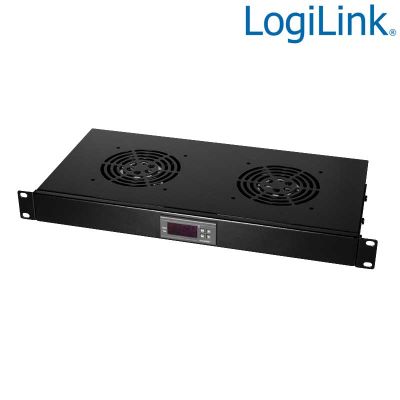 Unidad de ventilador para armarios de 19'' , 2 ventiladores, negro Logilink FAU02FB