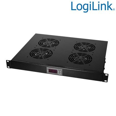 Unidad de ventilador para armarios de 19'' , 4 ventiladores, negro Logilink FAU04FB
