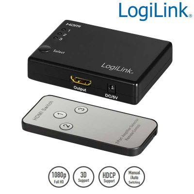Conmutador HDMI de 3 puertos, 1080p / 60Hz LogiLink HD0042