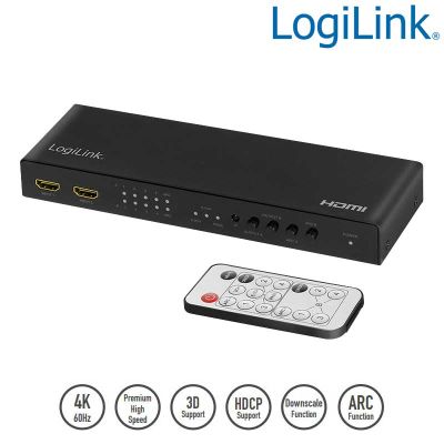 Conmutador Matricial HDMI 4x2, 4K LogiLink HD0049