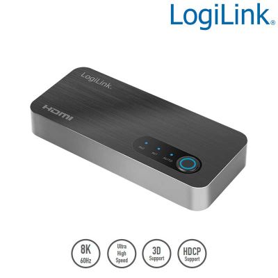 Conmutador HDMI 2x1 puertos, 8K / 60 Hz, HDCP, HDR,VRR,CEC LogiLink HD0058