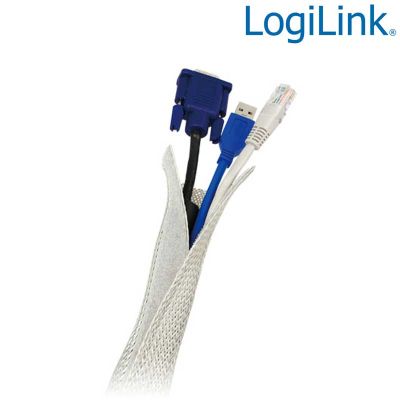 Cubre Cable FlexWrap, Diametro 32mm, 1,8m, Gris Logilink KAB0007