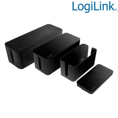Juego de 3 Cajas organizador de cables, Negras LogiLink KAB0077