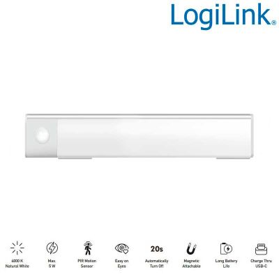 Luz LED, 30 cm, 100 lm, 1100 mAh, con detector de movimiento, blanca LogiLink LED022