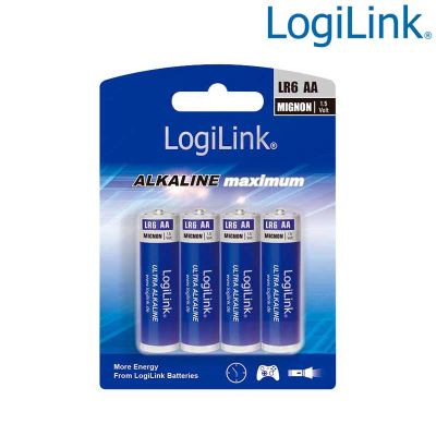 Pila Alcalina 1,5V LR06 AA ( Blister de 4 pilas ) Logilink LR6B4