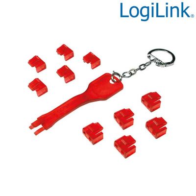 Bloqueo de puertos RJ45 (1 llave + 10 cerraduras) LogiLink MP0042