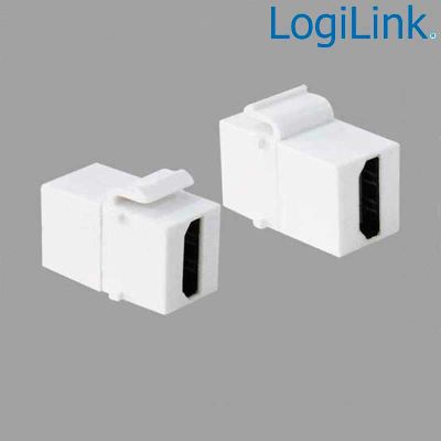 Acoplador Keystone en linea HDMI Hembra-Hembra Blanco LogiLink NK0014