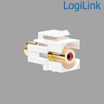 Acoplador Keystone en linea RCA Hembra-Hembra Rojo LogiLink NK0021