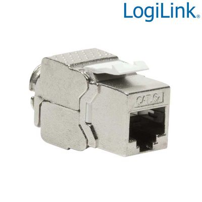 Conector Hembra RJ45 STP Cat.6A Keystone 180º, Sin Herramientas Slim LogiLink NK4003