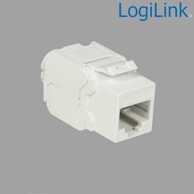 Conector Hembra RJ45 UTP Cat.6A Keystone 180º, Sin Herramientas, Slim LogiLink NK4004