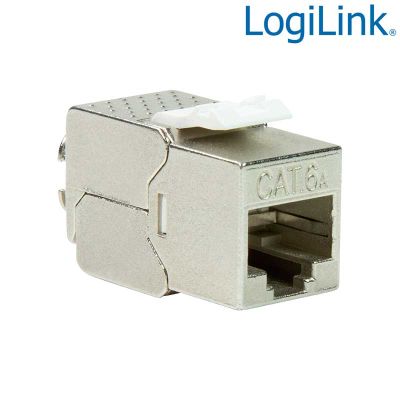 Conector Hembra RJ45 STP Cat.6A Keystone 180º, Sin Herramientas, Slim LogiLink NK4019