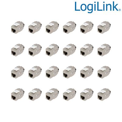 Kit de 24 Conectores Hembra RJ45 STP Cat.6A Keystone , Slim Logilink NK4064