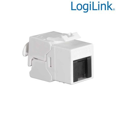 Conector Hembra RJ45 UTP Cat.6A Keystone 180º, Sin Herramientas, Slim,Tapa antipolvo LogiLink NK4084