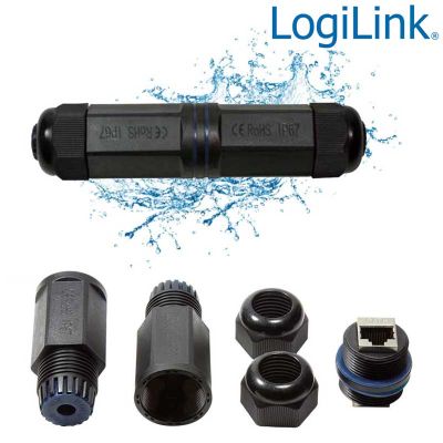 Acoplador largo RJ45 Cat6 apantallado para exterior, IP67 LogiLink NP0080