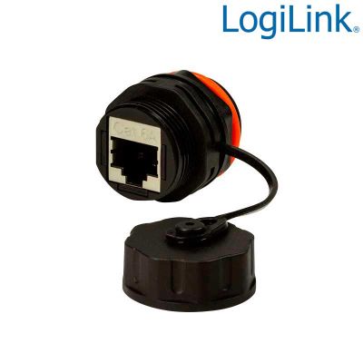 Acoplador pasamuros corto RJ45 Cat.6A apantallado para exterior, IP68 LogiLink NP0083