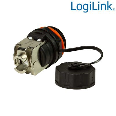 Conector Keystone RJ45 Cat.6A apantallado pasamuros para exterior, IP68 LogiLink NP0085