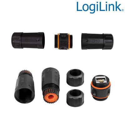 Acoplador largo RJ45 Cat.6A apantallado para exterior, IP68 LogiLink NP0086