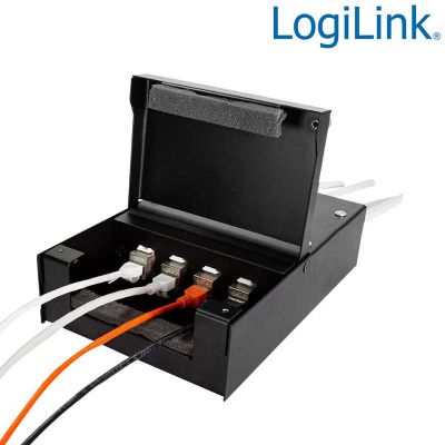 Caja conexión para 4 conectores keystone RJ45 LogiLink NP0090
