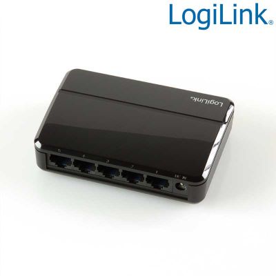 Switch Gigabit de 5 puertos 10/100/1000 Sobremesa Plástico Negro LogiLink NS0105