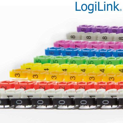 Numerador de cables, 10 colores y 10 números (0 a 9) Logilink NZ0001