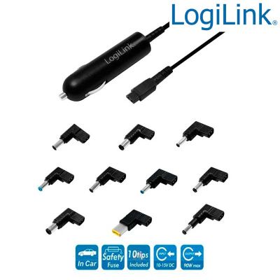 Alimentador Universal para Portatil de Coche, 90W LogiLink PA0172