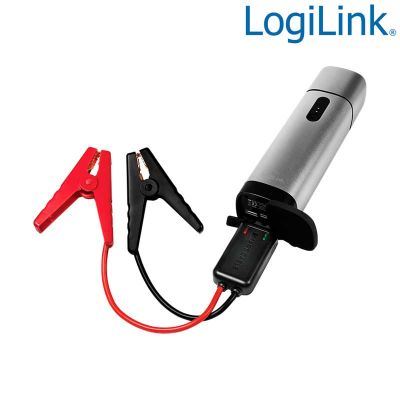 Power Bank 10000 mAh con linterna, Arrancador de batería para automóvil Logilink PA0266
