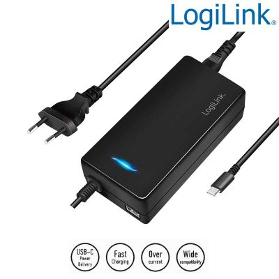 Cargador (220V) USB-C para 2 dispositivos, 1x USB-C PD y USB-A, 112W LogiLink PA0272