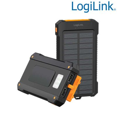 Power Bank, 10.000 mAh,  Carga Solar, con linterna Logilink PA0335