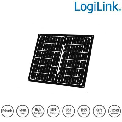 Panel solar plegable cargador USB-A, 7W, negro LogiLink PA0339