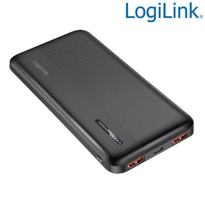 Power Bank 10.000mAh, LiPo, PD 20W QC 3.0, Negro LogiLink PA0372