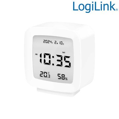 Reloj Despertador Digital, Temperatura, Humedad, función de repetición, Blanco LogiLink SC0120