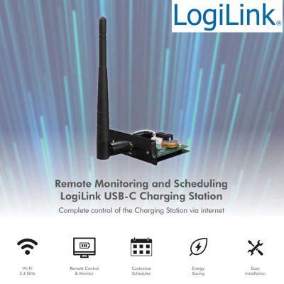 Módulo de gestión de carga (CMM), WiFi, para multicargador USB-C (IPSS) Logilink SCS0119