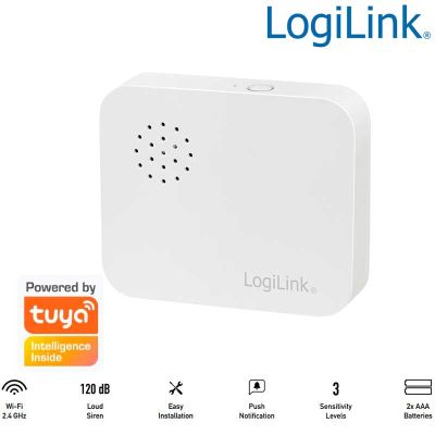 Sensor de vibración inteligente Wi-Fi, compatible con Tuya LogiLink SH0109