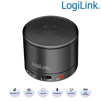 Altavoz Bluetooth con reproductor MP3 y radio FM, negro LogiLink SP0062