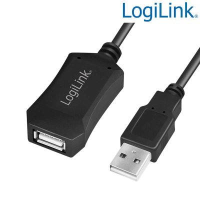 5m Cable Amplificador USB 2.0  Tipo A Macho-Hembra LogiLink UA0001A
