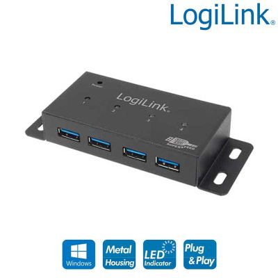 Hub USB 3.0 de 4 Puertos, Metálico LogiLink UA0149