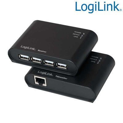 Extensor USB 2.0 CAT 5 de 4 puertos (hasta 50 m) LogiLink UA0230