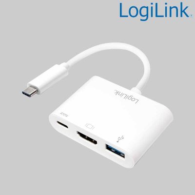 Conversor USB 3.2 (Gen 1) Tipo C a HDMI, USB, puerto de carga LogiLink UA0258