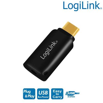Adaptador de Audio USB C Macho a 3,5 mm Hembra, negro LogiLink UA0356