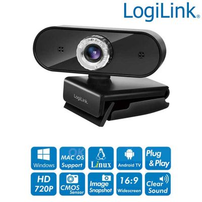Webcam USB 1280x720p HD, sensor CMOS de 30 fps Logilink UA0368