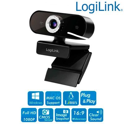 Webcam USB 1920x1080p FULL HD, sensor CMOS de 30 fps Logilink UA0371