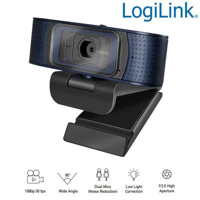 Webcam USB Angulo Visión 80º 1920x1080p FULL HD Logilink UA0379