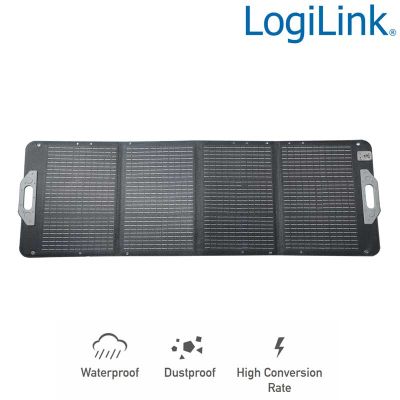 Panel solar plegable,autónomo, 128,5 x 60 x 0,2cm, 100 W, IP67, negro Logilink PVP0100