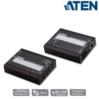 Extensor USB 2.0 CAT 5 de 4 puertos (hasta 100 m) Aten UCE32100